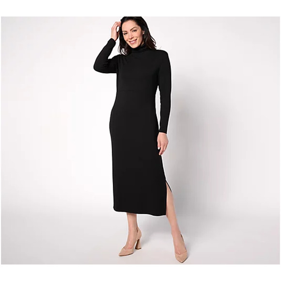 A623039 WOMEN WITH CONTROL Finespun Jersey Tummy Control Midi Dress Black XXS - Picture 6 of 6